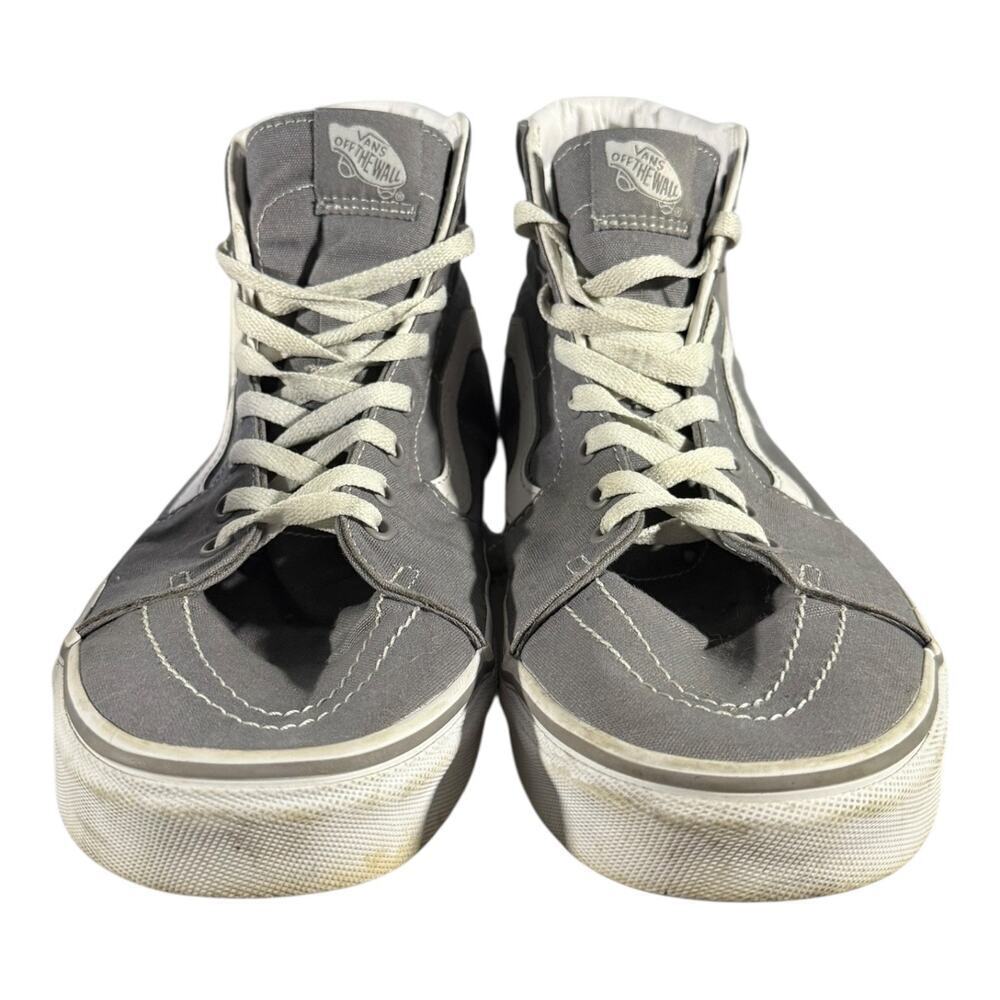 Vans Sk8-Hi Gray White High Top Skate Shoes Men’s 13 Classic Canvas 1500714 - Picture 2 of 9